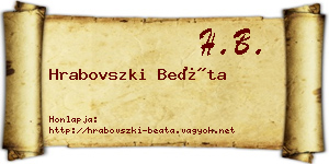 Hrabovszki Beáta névjegykártya