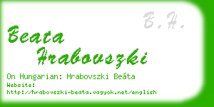 beata hrabovszki business card